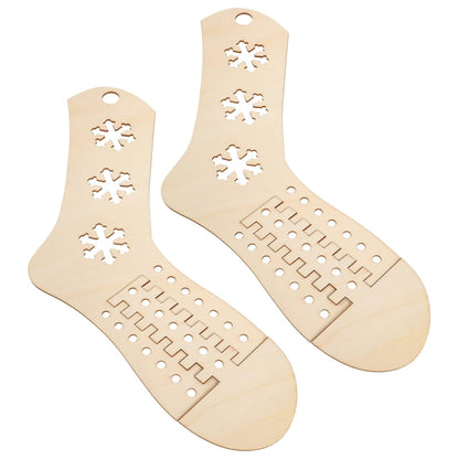 PACKOVE Wooden Sock Blockers Hand Knit Sock Form Knitting Sock Blocker Wooden Sock Knitting Tool Stocking Display Molds DIY Sock Blockers