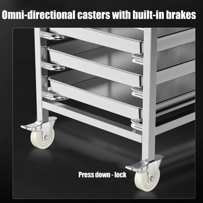 DFTWJMA Roll Baking Tray Rapid Cooling Rack Commercial Baking & Bakery-Grade Food Tray Cooling Cart — Featuring Four Castors Suitable for Kitchens and Bakeries