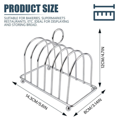 Toast Rack Stainless Steel Toast Holder Stand with Ball Feet and Loop Carry Handle Bakeware Grid Cooling Racks for Buffet Breakfast Lunch Dinner