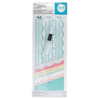 We R Memory Keepers Rulers and Tear Guide, Easy to Tear and Deckle Paper DIY Craft Project, Zigzag, Wave, Coarse Deckle, Fine Deckle, Card Making, Scrapbooking, Invitations, Journaling, Decorations