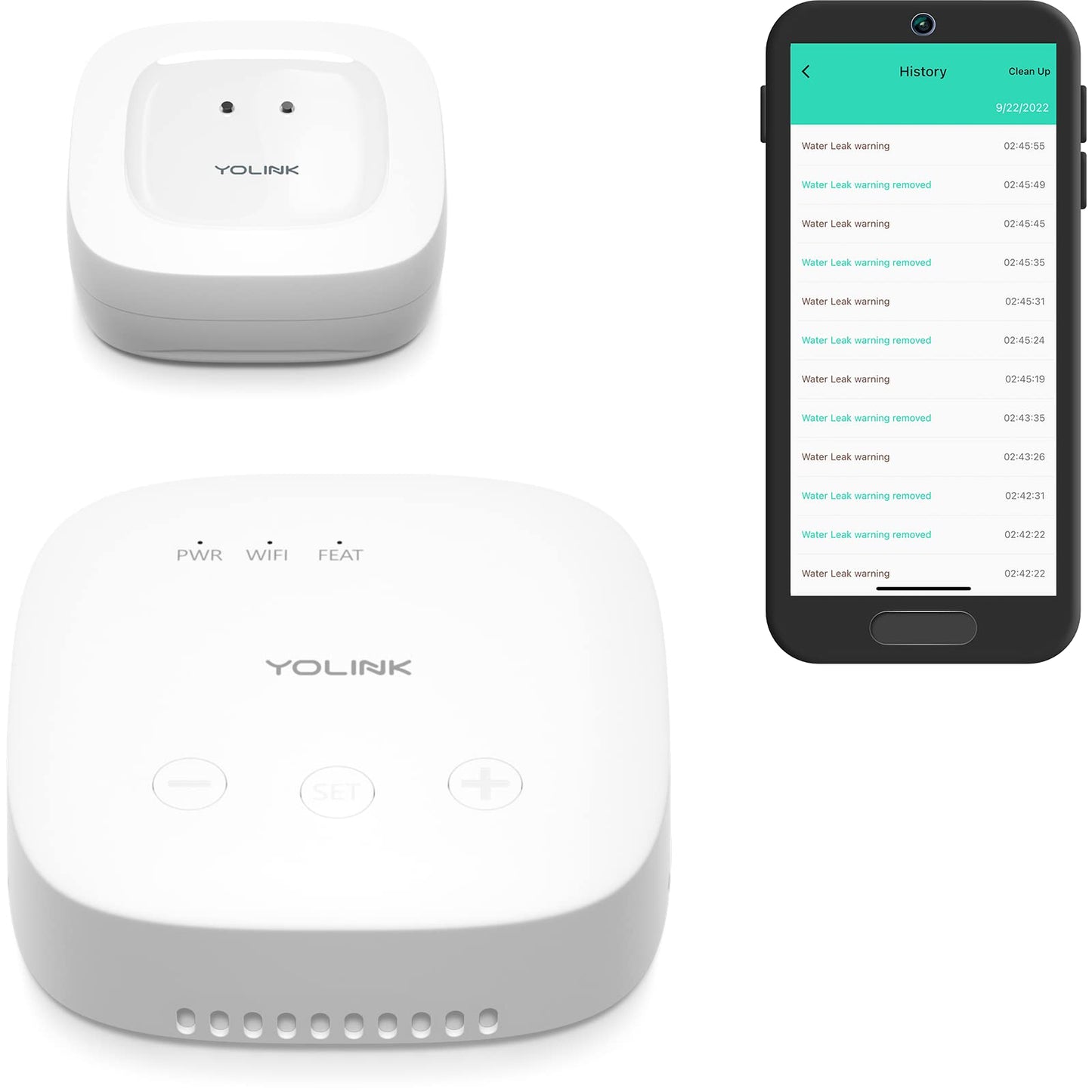 YoLink Water Leak Detection Starter Kit, w/SpeakerHub Audio/Talking Hub & Water Leak Sensors, LoRa Up to 1/4 Mile Open-Air Range, SMS/Text, Email & Push Notifications, w/Alexa, IFTTT, Home Assistant