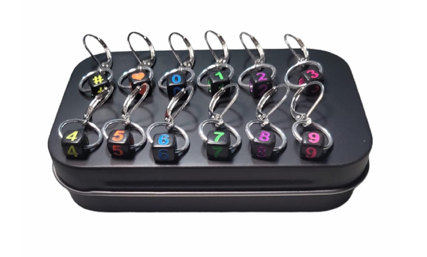 12 Numbered STITCH MARKERS for Knitting and Crochet, Progress Keepers. Locking, Removable, Crochet Earrings