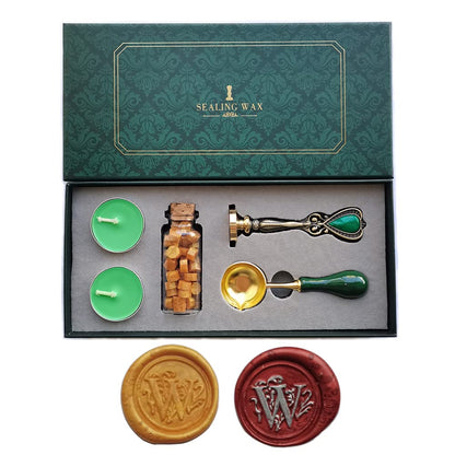 YOSENLING Fancy Letter W Wax Seal Stamp Set, European Style Kit Gift Box, Vintage Personalized for Letter Cards Invitations