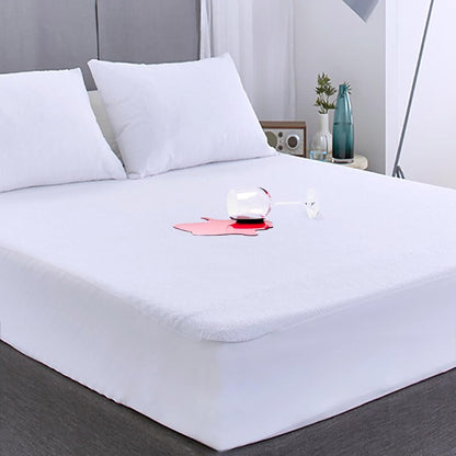 54" 75" FGZ Full Size Mattress Protector Waterproof White Noiseless Cotton Terry Washable Mattress Cover for Kids