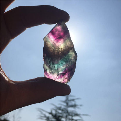 Simurg Raw Fluorite Stone 1lb ''A'' Grade Rainbow Fluorite Rough Crystal ‌Aroma Stone - Green Fluorite Rocks for Cabbing, Tumbling, Cutting, Lapidary, Polishing, Reiki Crystal Healing