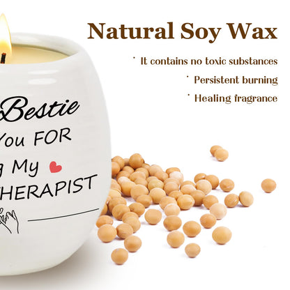 Friendship Gifts for Best Friend - Bestie/Friendship Candle, 18Oz Lavender Scented Soy Candles, Funny Candles Christmas Thanksgving Birthday Gifts for Women, Soul Sister, Bestie, Friends Female