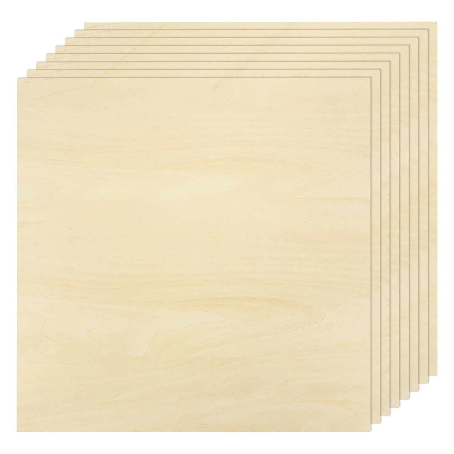 MECCANIXITY 8pcs Basswood Sheet 6" x 6" x 1/4" Unfinished Wood Plywood Boards for Painting Crafts, Laser, Cutting, Engraving