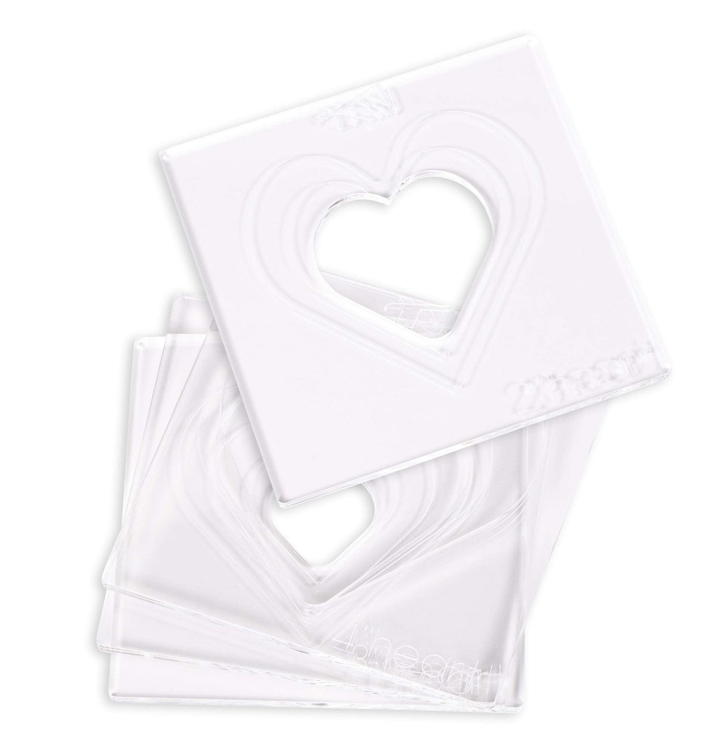 Nested Hearts 4"-1" - Acrylic Router Inlay Templates for Precise Wood Inlay Designs by Tarter Woodworking (MLIS) Multiple Layer Inlay System, Works with Router Inlay kit, Made in USA