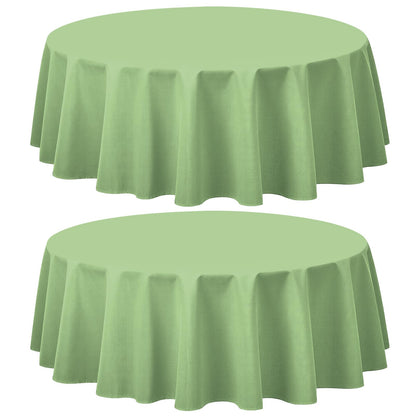 CXPSINC 8 Pack Premium Disposable Plastic Tablecloth 84" Round Table Cover for Birthdays Weddings Christmas Anniversary (Sage Green)