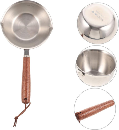 Small Stainless Steel Sauce Pot - Mini Camping Saucepan for Grill Basting, Milk, and Induction Cooking