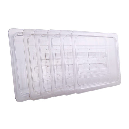 6-Pcs Food Pan Lid Half Size Clear Polycarbonate Hotel Pan Cover with handle