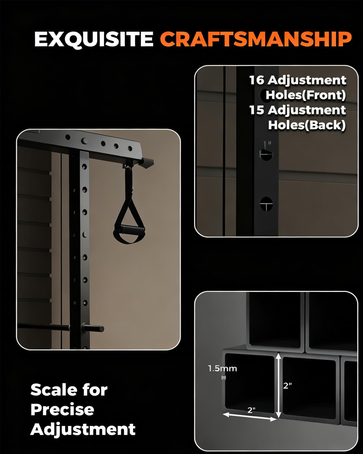 GarveeLife Power Cage, All-in-1 Home Gym with LAT Pulldown & Cable System, 2000LBS Squat Rack for Home & Garage & Apartment Use, Workout Cage with More Attachments (Orange