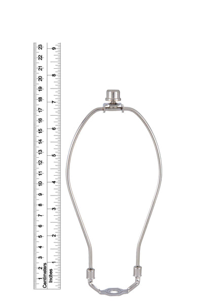 B&P Lamp® Nickel Plated Finish Table Lamp Wiring Kit with a 7 Inch Harp and Push-Thru Socket