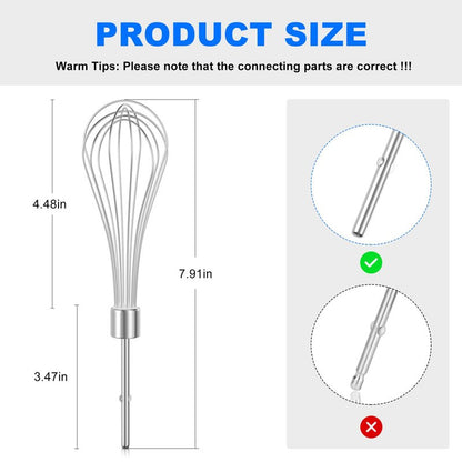 Kitchen Hand Mixer Whisk Attachments FOR KitchenAid Whisk KHMPW,KHM512BM KHM2B, AP5644233, KHM3, KHM5, W10720799, Kitchenaid Egg Beater - 2 Pack