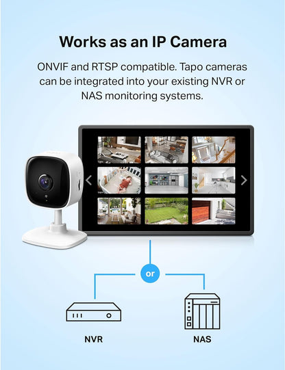 TP-Link Tapo 2K Security Camera for Baby Monitor, Dog Camera w/Motion Detection, 2-Way Audio, Night Vision, Cloud & SD Card Storage (Up to 256 GB), Works w/Alexa & Google Home, 2-Pack (Tapo C110P2)