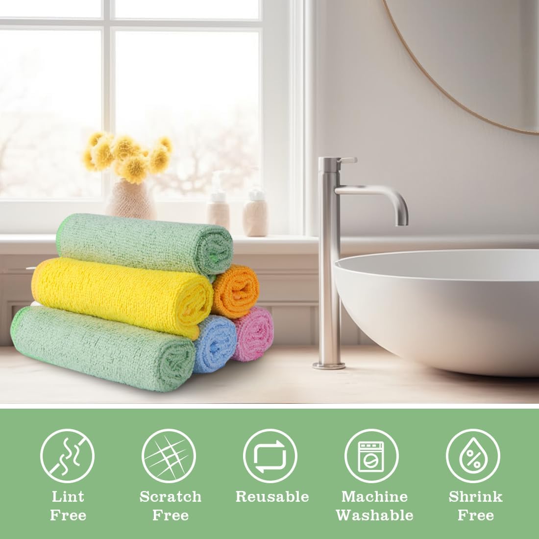 20 Pack (12" 12"), UNIMADE Washcloths - - Face Towels x Highly Soft Wash Cloths and Hand Towels, Fast Drying