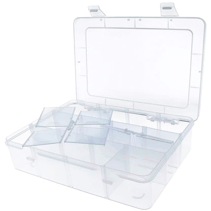 Xiaoyztan Clear Plastic Organizer, 12 Grids with Adjustable Dividers, Jewelry Box Bead Storage Container for Small Parts, Fishing Tackle, DIY Crafts, and Earrings