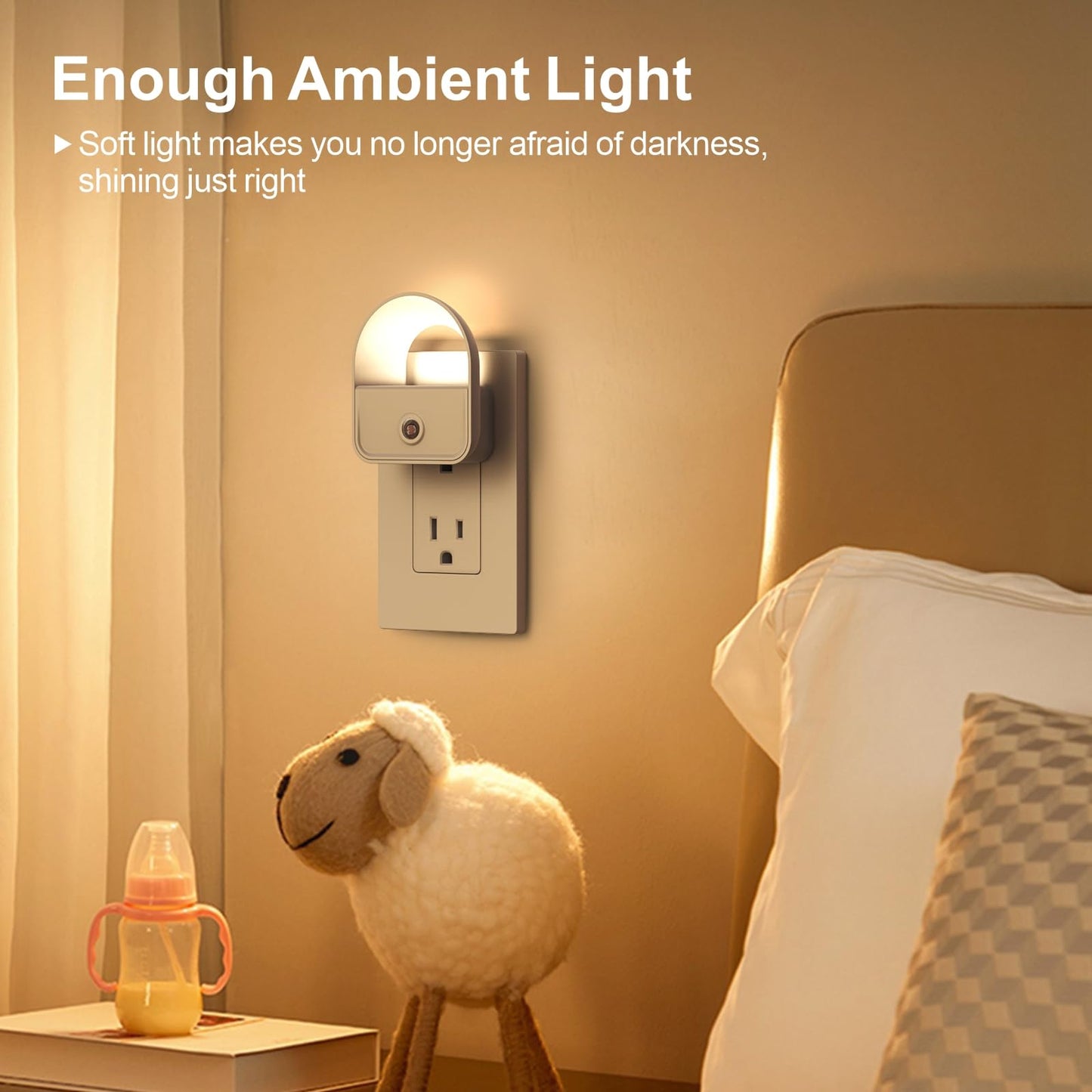 6 Pack Night Light Plug in, White LED Nightlights with Smart Dusk to Dawn Sensor, Plug into Wall Nightlights Suitable for Bedroom, Bathroom, Hallway, Kitchen, Stairs, Kids, Adults