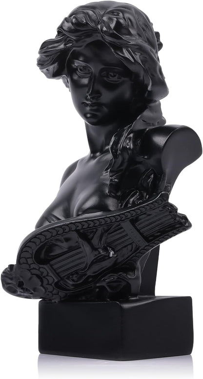 LCCCK 6" H Black Greek Mythology Bust Statue, Resin Aphrodite Sculpture for Coquette Room Decor