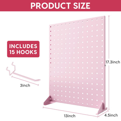 SIBRANT 2Pcs Peg Board Display Stand with 15 Hooks, Tabletop Rack for Craft Shows, Jewelry Selling & Vendor Events, Portable Keychain Display for Accessories, Retail Stores & Boutiques(17 * 13Inch,