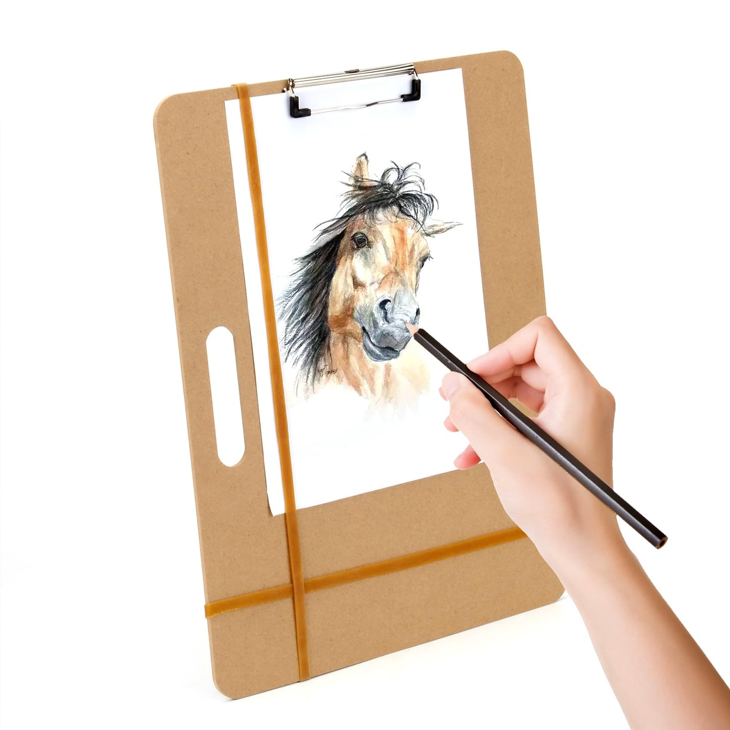 DIICCYO 13 x 17 Drawing Board, Artist Sketch Board with Handle for Drafting Art, Portable Art Clipboard Art Supplies for Painting and Drawing, Fit in Artist Tote, 1 Pack