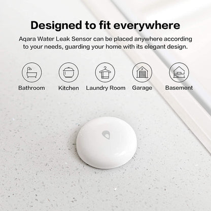 Aqara Water Leak Sensor 3 Pack, Zigbee Wireless Water Leak Detector for Alarm System and Smart Home Automation, Requires AQARA HUB, App Notifications, for Kitchen, Bathroom, Basement, Works with IFTTT