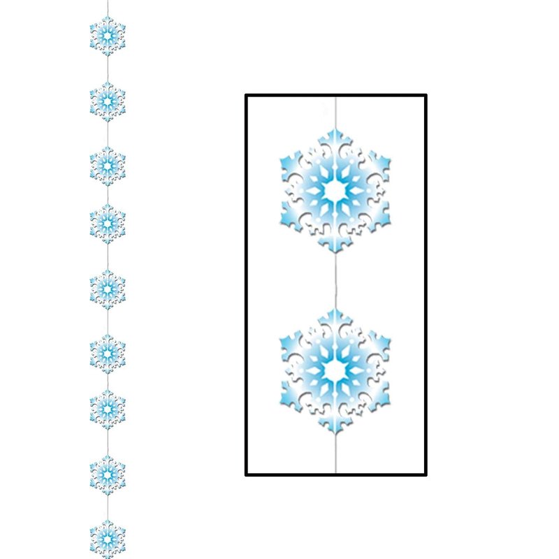 Beistle Snowflake Stringers 78" (Blue/White), Pack of 6