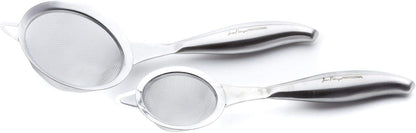 Jean-Patrique Set of 2 Stainless Steel Tea Strainer + Sifter for Baking – Fine Mesh, Durable Construction