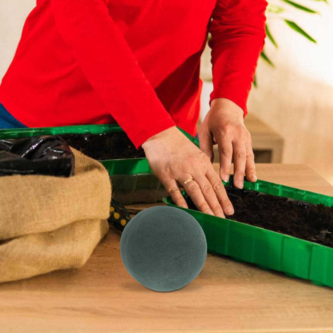 DOITOOL 8 Pcs Floral Foam Balls 3.54'' Round Green Wet Dry Flower Foam Arrangement Spheres for Fresh Artificial Plant Centerpiece DIY Craft Supplies Wedding Birthdays Home Decor