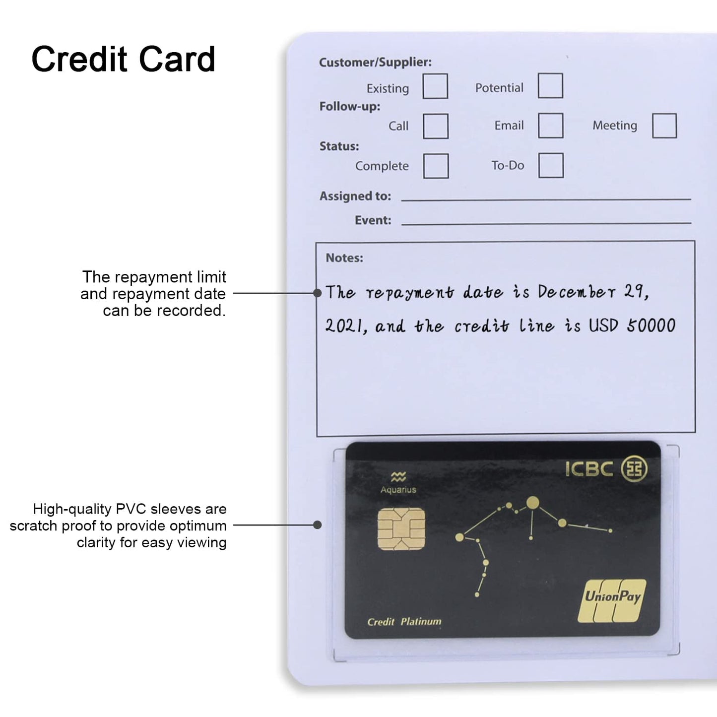 Business Card Organizer Business Card Holder Book, Portable Credit Card Organizer, Managing All Card Holder Notebook, Card Holder Manage and Remind Important Matters of Card, Capacity: 58 Crads