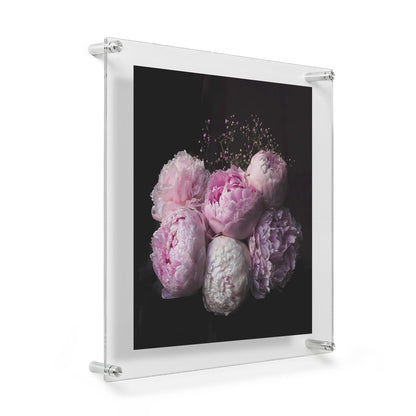 Wexel Art 20x20" Clear UV Grade Acrylic Floating Picture Frame Double Panel Photo Display with Silver Hardware for Hanging Contemporary Art and Images on Wall