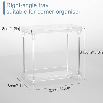 Multi-Functional Bathroom Organizer Countertop for Makeup, Skincare, and More, Acrylic 2-Tier Vanity Tray