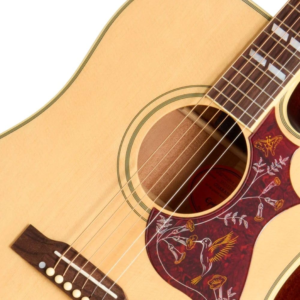 Epiphone Inspired by Gibson Hummingbird Standard EC Acoustic Electric, Natural with Bag