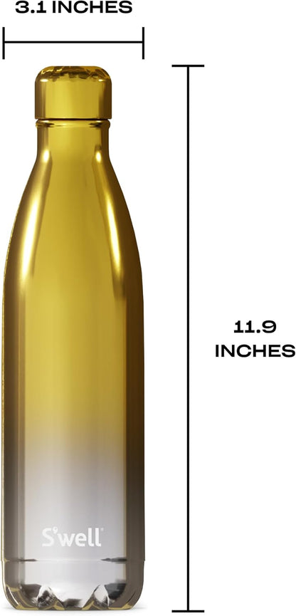 S'well Stainless Steel Water Bottle, 25oz - Yellow Gold Ombre, Triple Layered Vacuum Insulated, BPA Free for On the Go