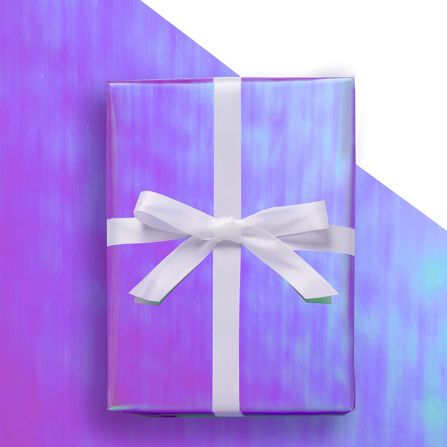 LeZakaa Purple Wrapping Paper Roll, Holographic Iridescent Wrapping Paper for Birthday, Valentine's, Mother's Day, Halloween, Holiday, Large Roll, 30 inches x 32.8 Feet (92.9 sq.ft.)