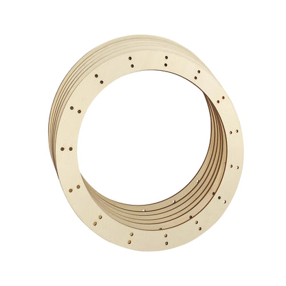 14 Inch 6 Pack Unfinished Wooden Wreath Rings Crafts Hanging Floral Hoop Garland Wood Wreath Frames for Home Decor (0.15 inch Thick,with 30 Holes)