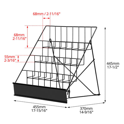 QWORK 4-Tiered Metal Book Display Stand,18.4 x 16.6 x 14.5, Book Signing Wire Rack, Tabletop CD Display Magazine Rack