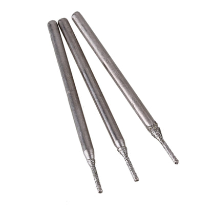 BQLZR 1mm Silver Gemstones Diamond Burrs Engraving Drill Bits Jewelry Jade Carving Drill Hole Tools Pack of 100
