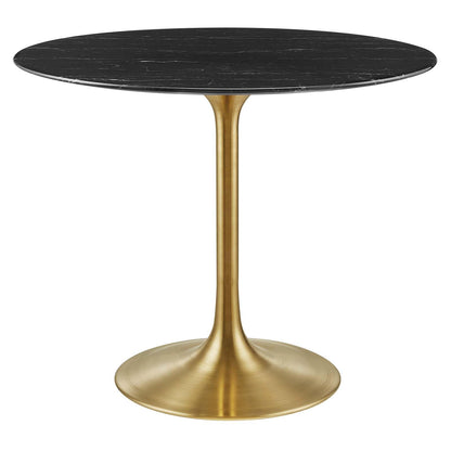 Modway Lippa Dining Table, 36", Gold Black