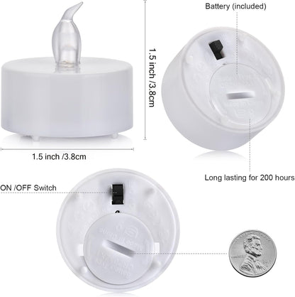 Tea Lights Flameless Battery Operated Candles-50 Pack LED Electric Flickering Votive Candle Long Lasting 200 Hours, Realistic and Bright for Seasonal Festive Celebrations Decoration Warm White