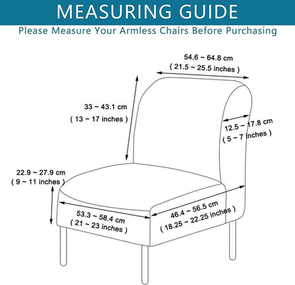 lihuitong Armless 2 Armless Armless Chair Slipcover Pieces Printed Accent Chair Cover Stretch Spandex Slipper Chair