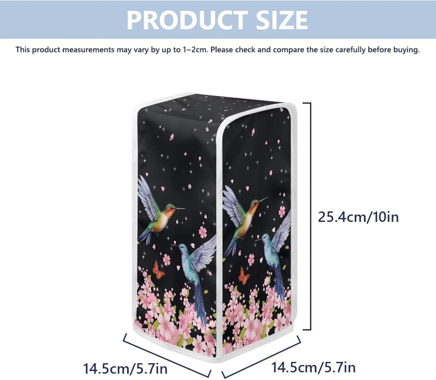 Electric Can Opener Dust Cover, Anti-Fingerprint Polyester Stain Resistant Cover with Floral Hummingbird Design