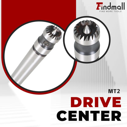findmall 2MT Wood Turning Tool with 5/8 Inch Super Wood Lathe Drive Center for Wood and Metalworking Lathe Drive Center