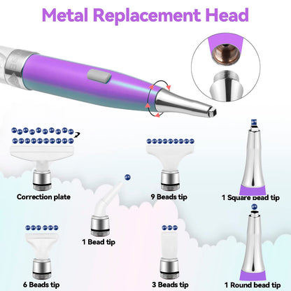 Benote Diamond Art Painting Drill Pen 2.0 with Metal Sticky Tips, Diamond & Painting Accessories, Replacement Pen Heads & Wax - B7 Purple