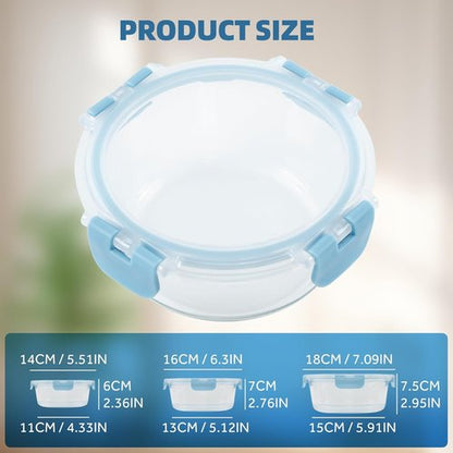 BYLWORKOUT Glass Storage Containers - 24 Piece Leak Proof Set, Dishwasher Safe for Meal Prep | Blue