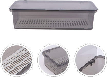 Cabilock Cutlery Organizer Flatware Tray with Lid, Utensil Holder for Drawer Countertop