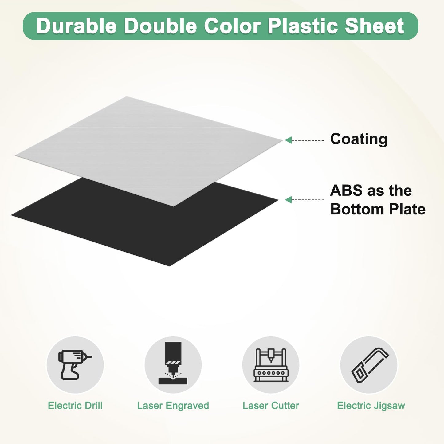 M METERXITY 6-Pack Engraving Blank Materials Double Color 7x11 Inch, 1.3mm Thick ABS Plastic Sheet Name Plate for Door/Office/Desk/Wall/Yard Sign/DIY Carving/Laser Cutting[Silver/Black]