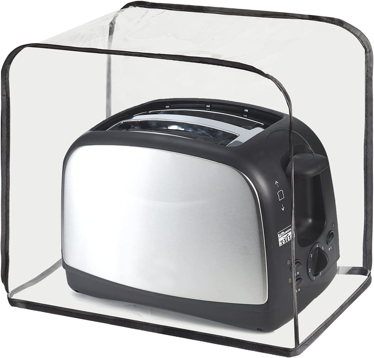 QEES Toaster Cover, 2 Slice, Transparent Polyester, Dustproof, Universal Size, Microwave Oven Cover
