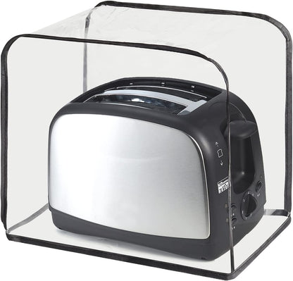 QEES Toaster Cover, 2 Slice, Transparent Polyester, Dustproof, Universal Size, Microwave Oven Cover
