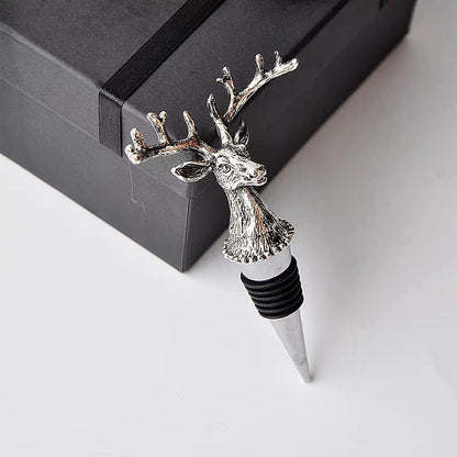 Wine Bottle Stopper with Airtight Seal, Decorative Deer Stainless Steel Antlers for Wine & Beverage